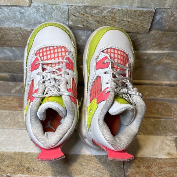 Air Jordan 4 GS Lemon Venom Shoes Toddler Size 6 CV7807-100 - Picture 5 of 11